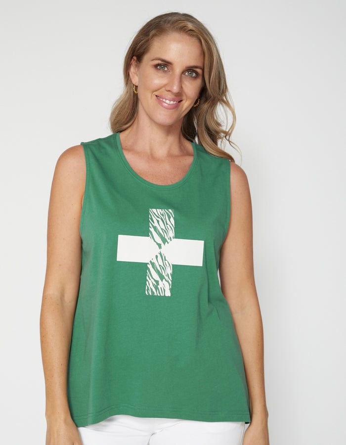 Stella + Gemma | Tank | Green Zebra Logo