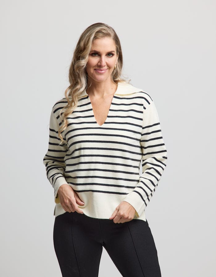 Stella + Gemma | Vail Jumper | Milk/Black Stripe