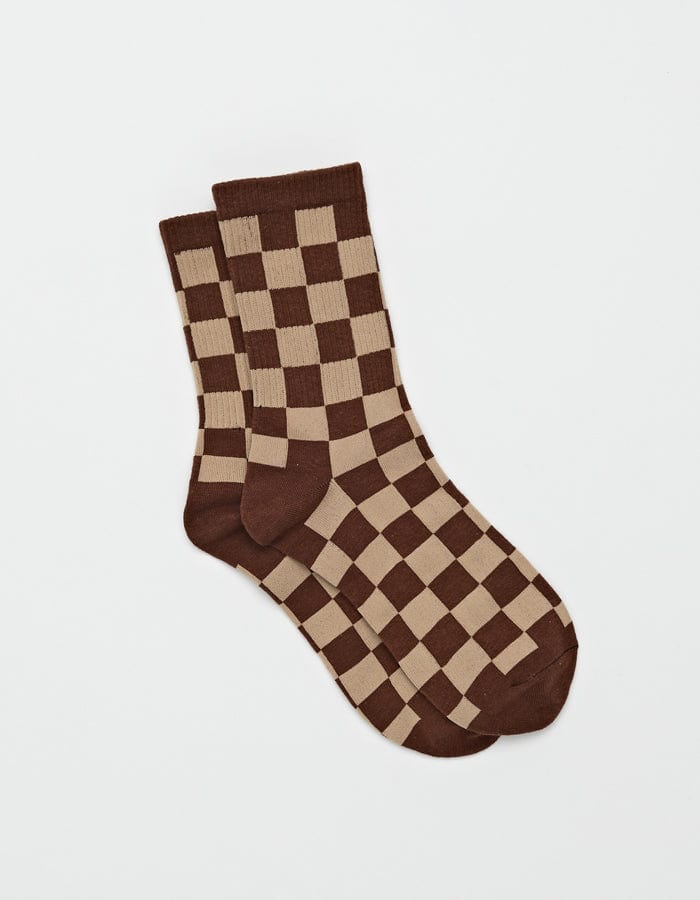 Stella + Gemma | Socks | Checkboard Choco