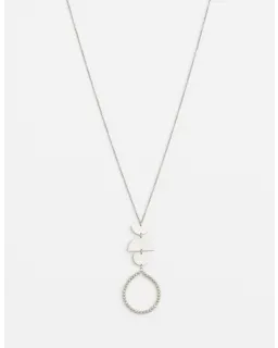 Stella + Gemma | Grey Bead Hoop Necklace | Silver