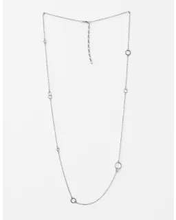 Stella + Gemma | Long Chain w/Hoops Necklace | Silver