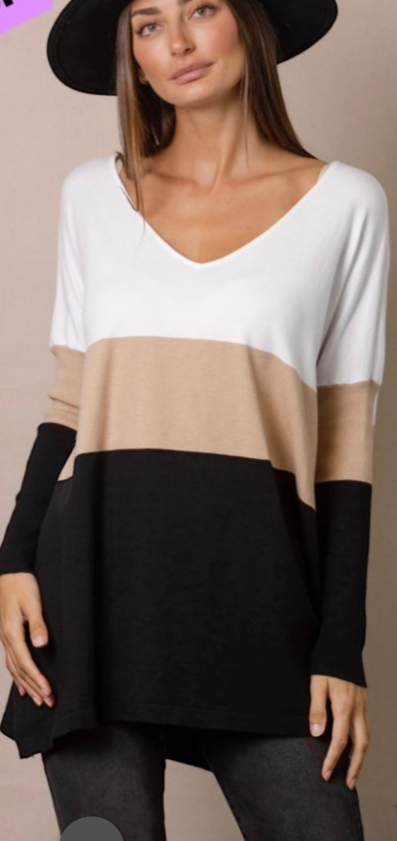 Love Lily The Label | V- Neck Boxy Knit | Camel