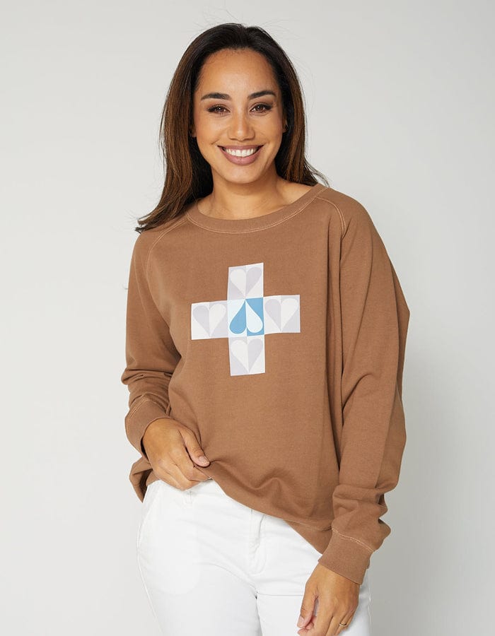 Stella + Gemma | Sweater | Mocha with Heart Logo