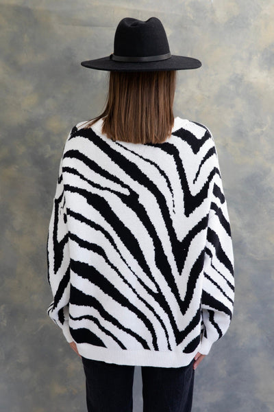 Love Lily The Label | Brentwood Animal Print Knit | BLK/WHT