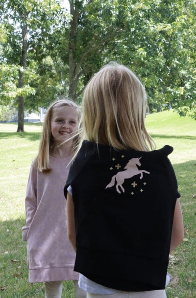 Stella + Gemma | Kids Hanna Hoodie Unicorn Sparkle | Black