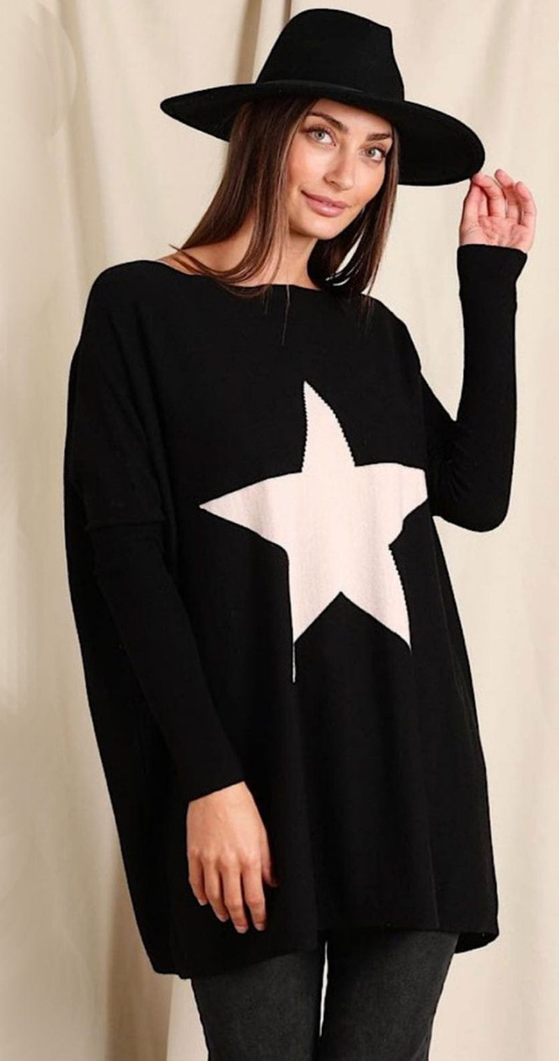 Love Lily The Label | Willow Star Knit | Black/Beige