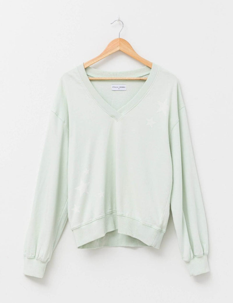 Stella + Gemma | Thea V-Neck | Pistachio Star