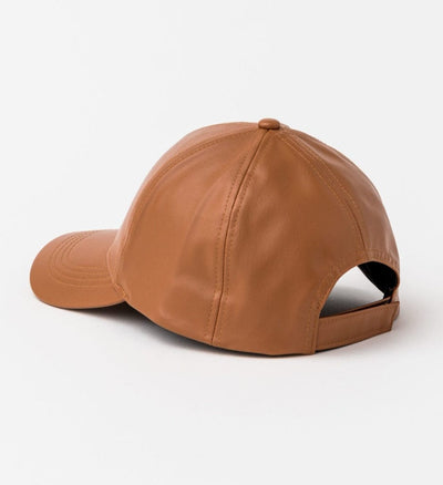 Stella + Gemma | Caramel PU Cap with Gold Cross