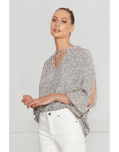 Fate + Becker | Nightbird Top | White Animal