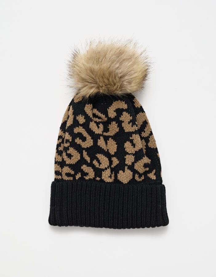 Stella + Gemma | Beanie | Black Leopard