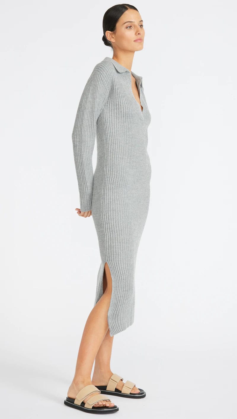 Staple The Label | Ivy Knit Midi Dress | Grey Marle