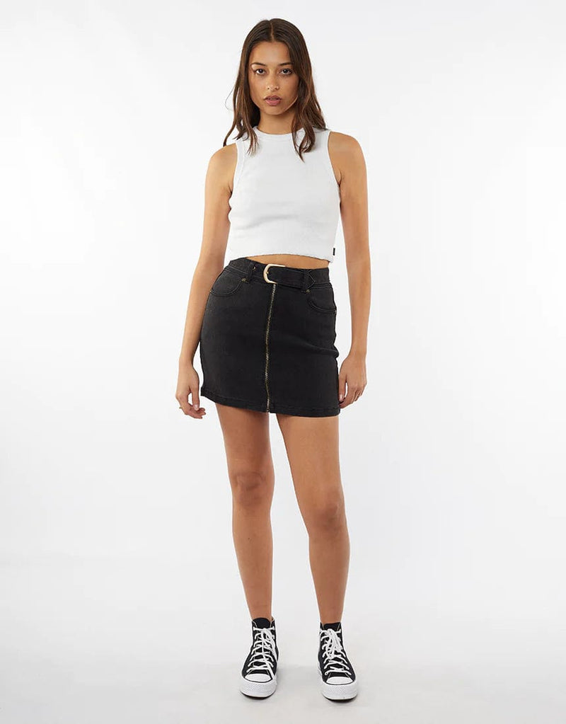 Silent Theory | Riverside Denim Skirt | Black