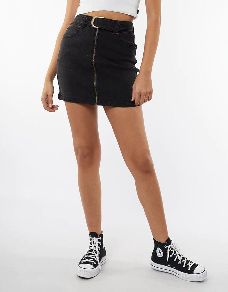 Silent Theory | Riverside Denim Skirt | Black