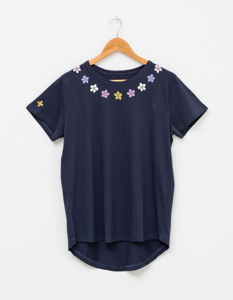 Stella + Gemma | Daisy Chain Tee | Navy