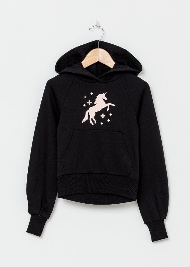 Stella + Gemma | Kids Hanna Hoodie Unicorn Sparkle | Black