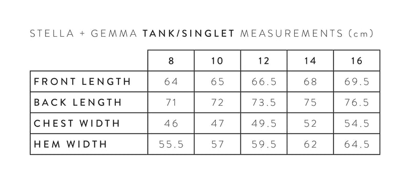 Stella + Gemma | Tank Top | Rust White Cross