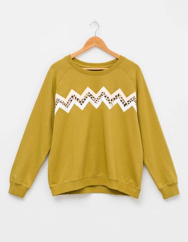 Stella + Gemma | Sweater | Grass Chevron Stripe